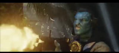 a man with blue hair and a blue face