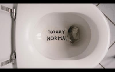 a white toilet with the words totally normal written on it