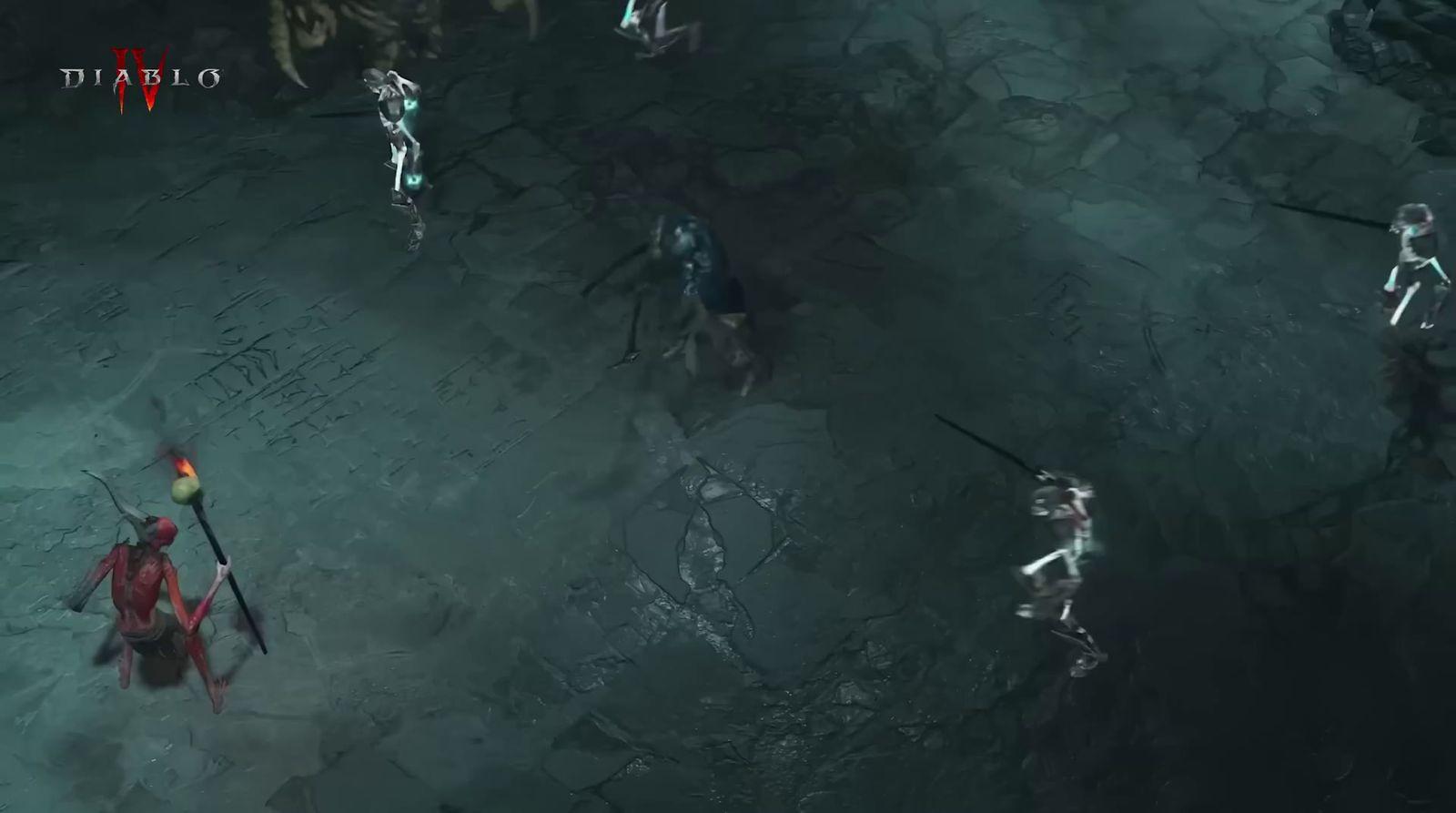 a group of people standing in a cave