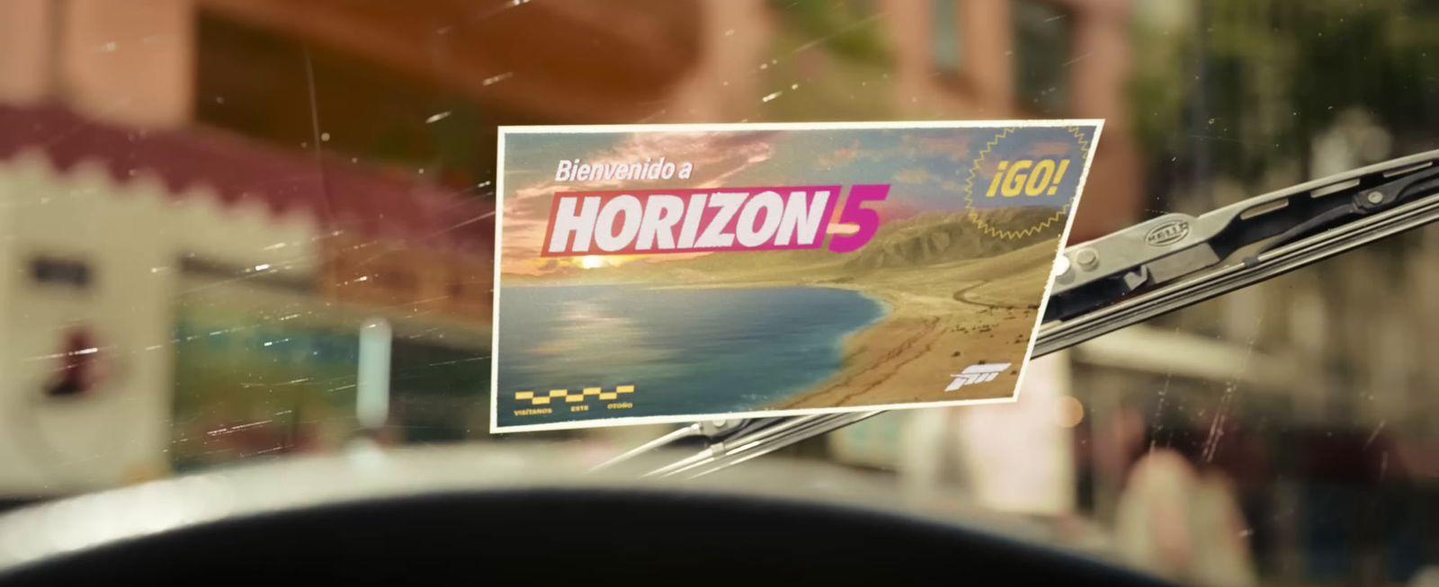 a sticker on the window of a car that says horizon