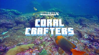 an underwater scene with corals and fish and the words coral crafters