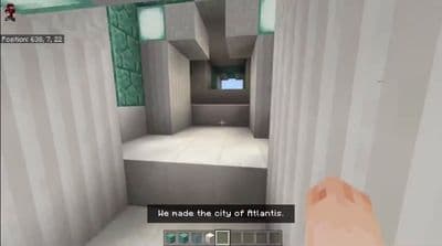 a person is playing a video game in a room