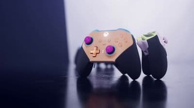 a video game controller sitting on top of a table