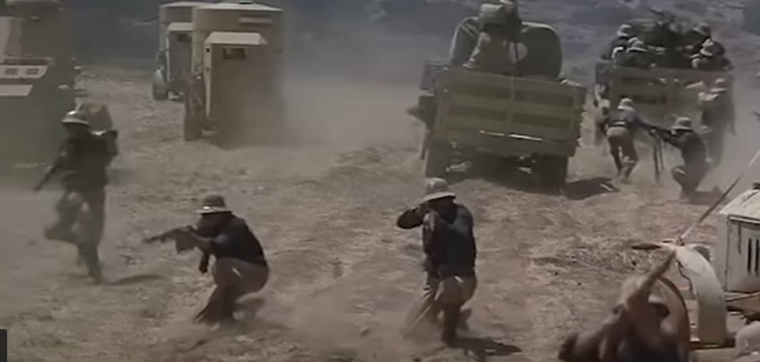 a group of men riding on the back of horses