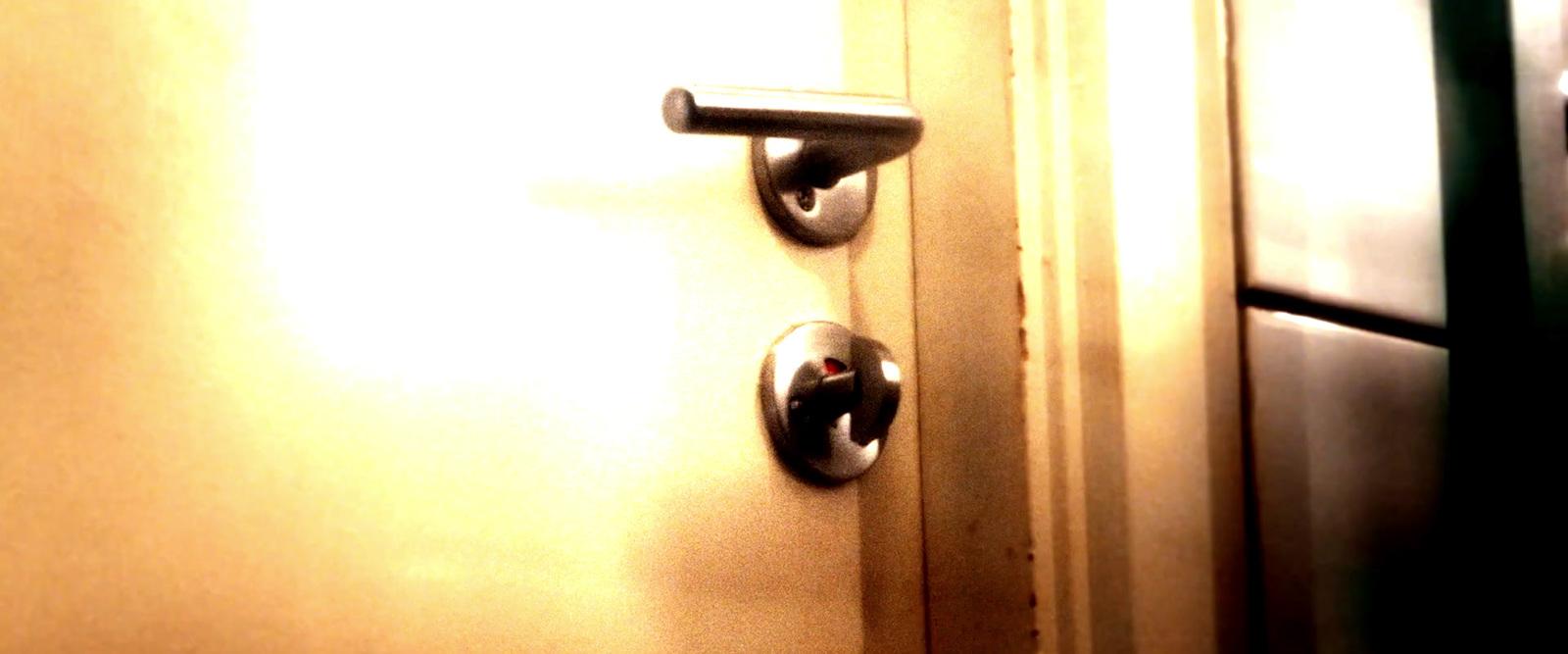 a close up of a door handle on a door