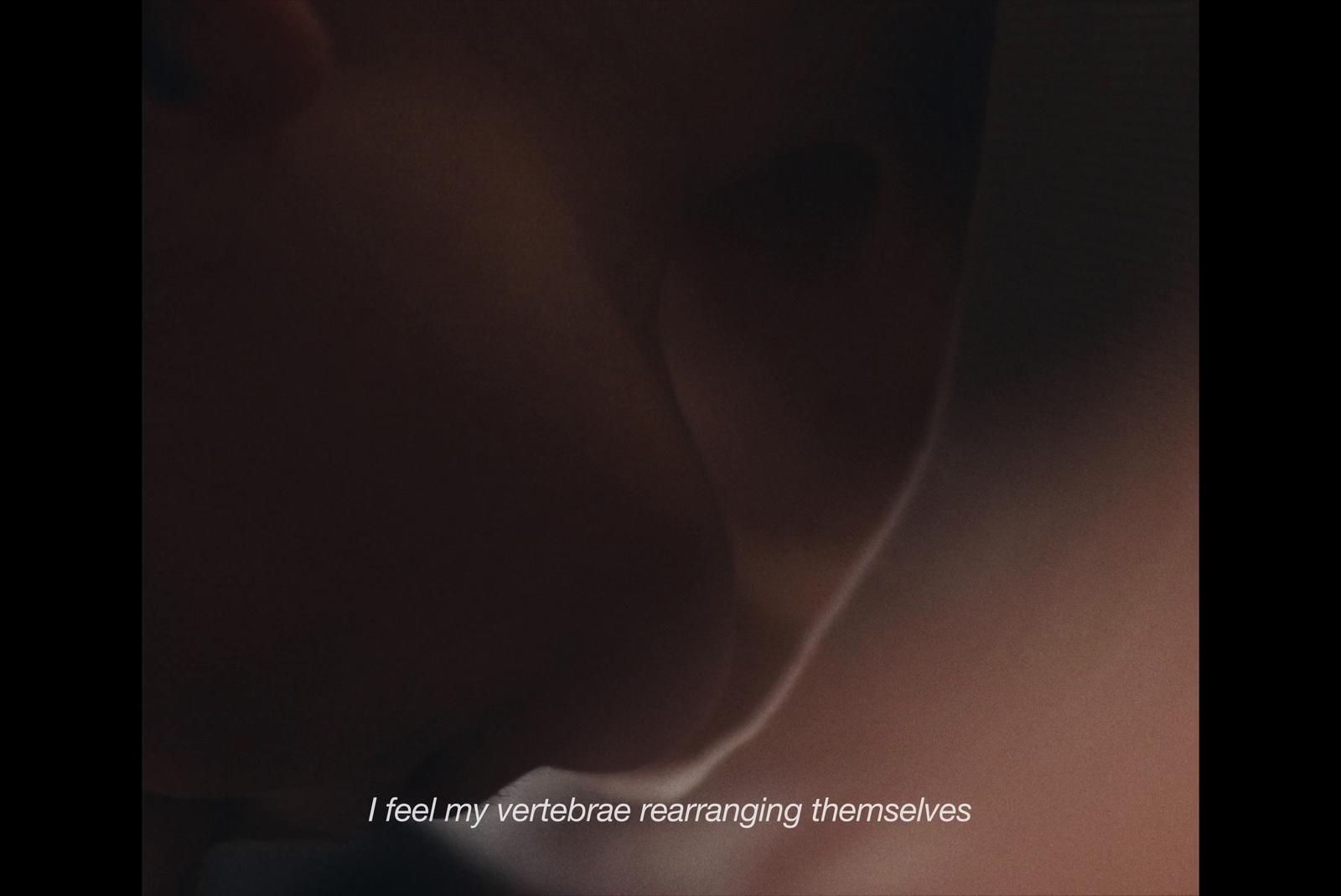 a close up of a person's face with the words, i feel my