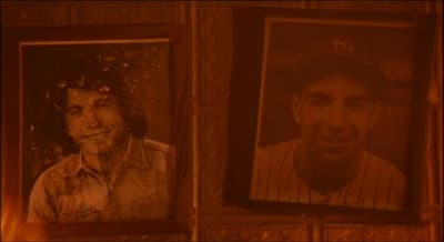 two framed pictures of a man and a woman