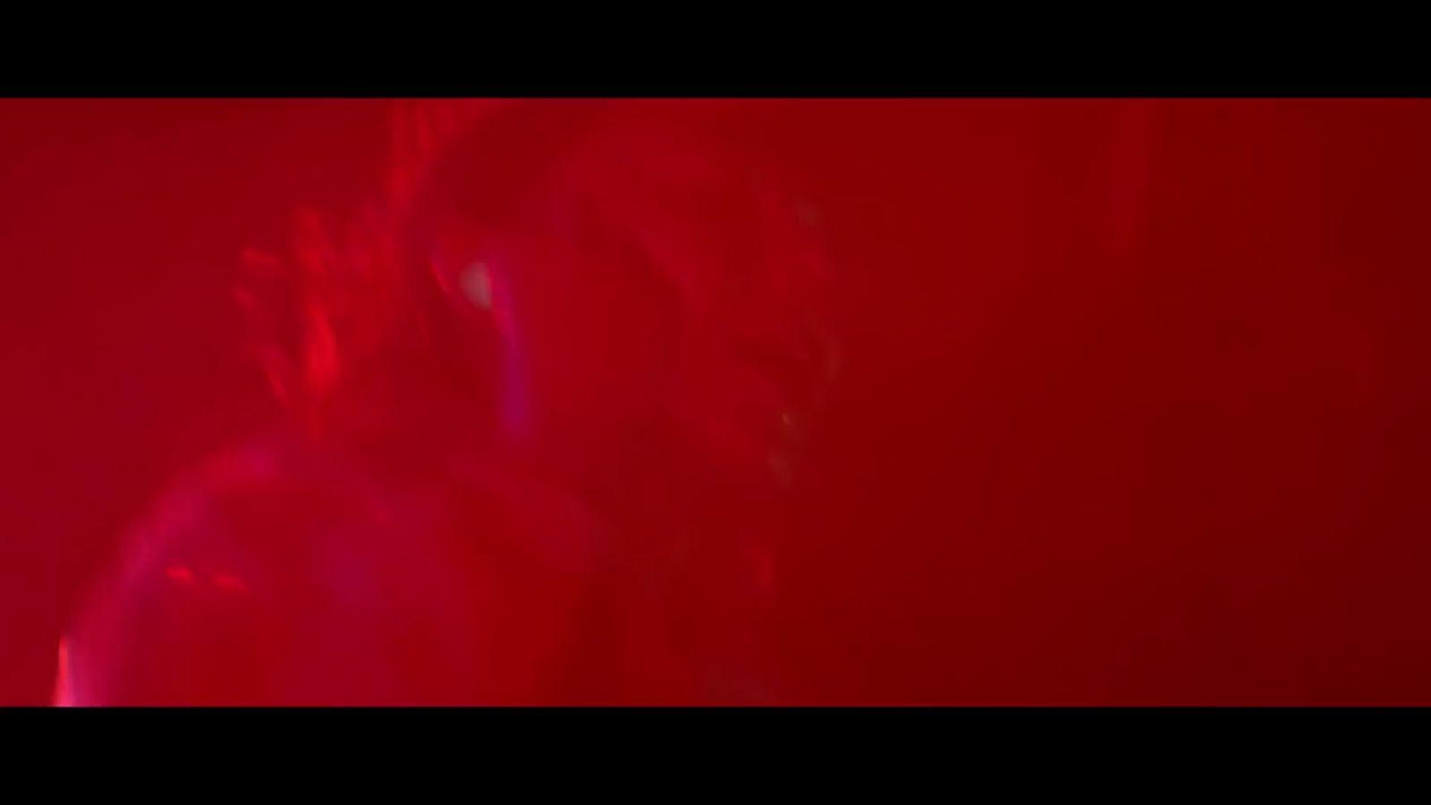 a blurry image of a person in a red room