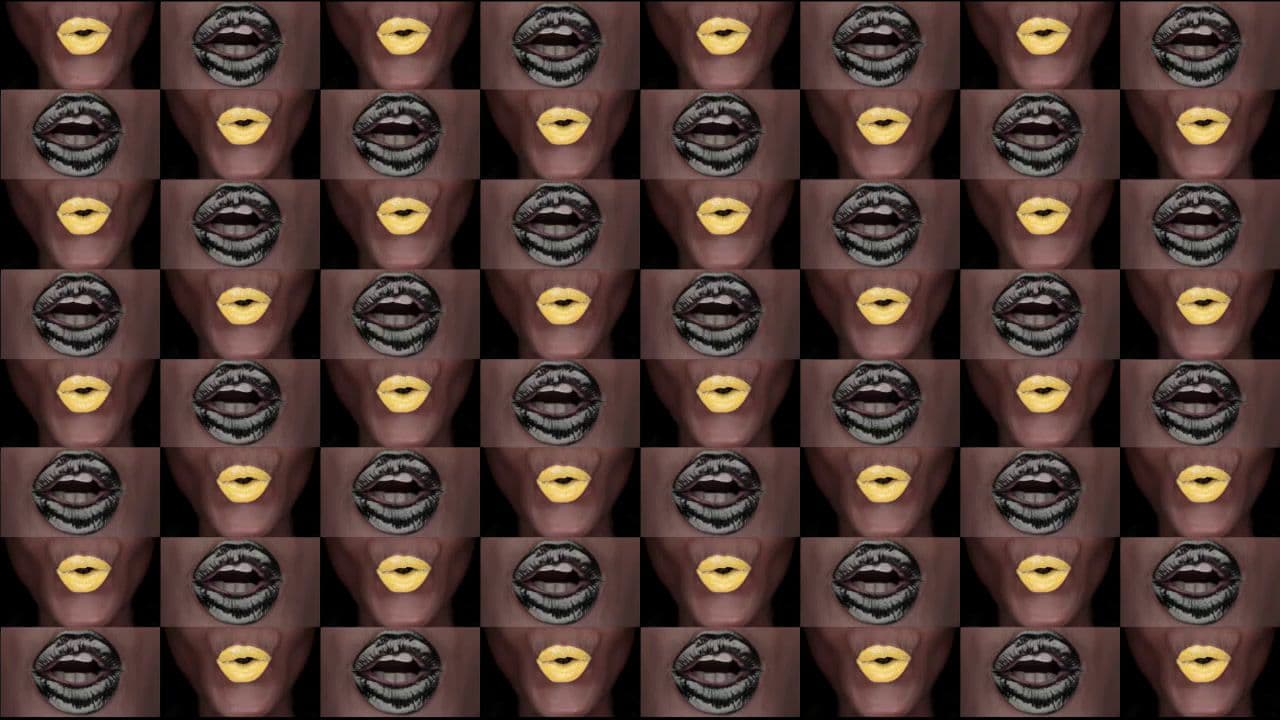 a pattern of chocolates and bananas on a black background