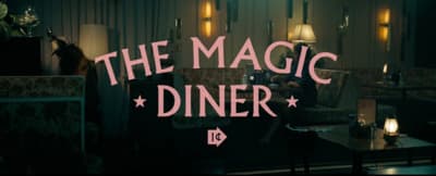 a sign that says, the magic diner