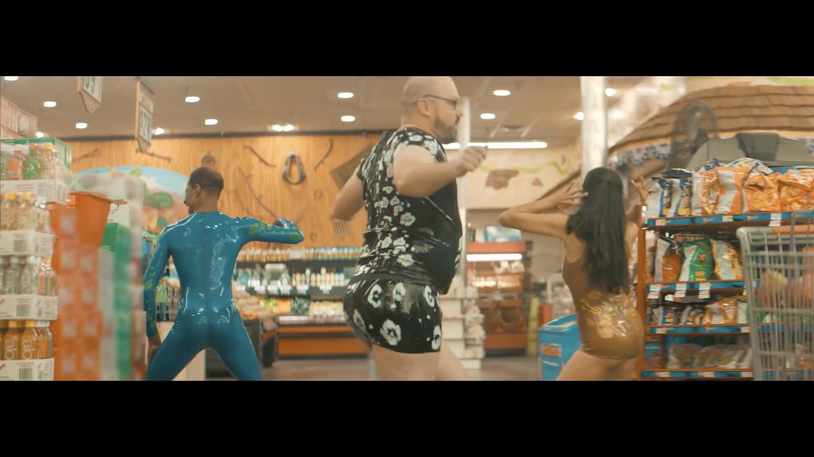 a man and a woman are in a store