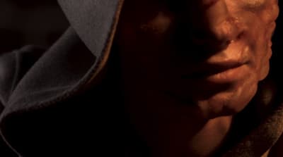 a close up of a person wearing a hoodie