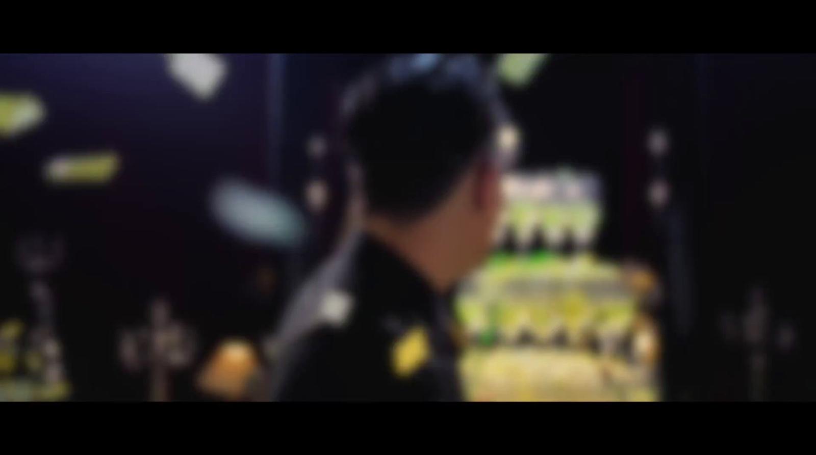 a blurry photo of a man in uniform