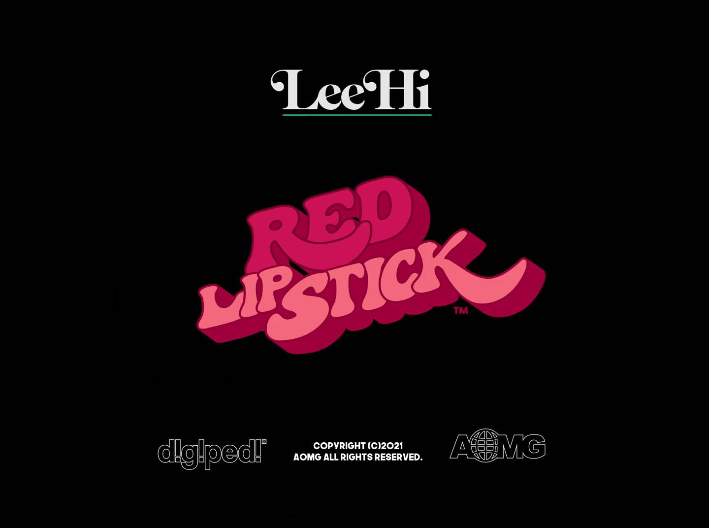 a black background with a red lipstick logo
