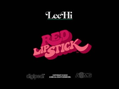 a black background with a red lipstick logo