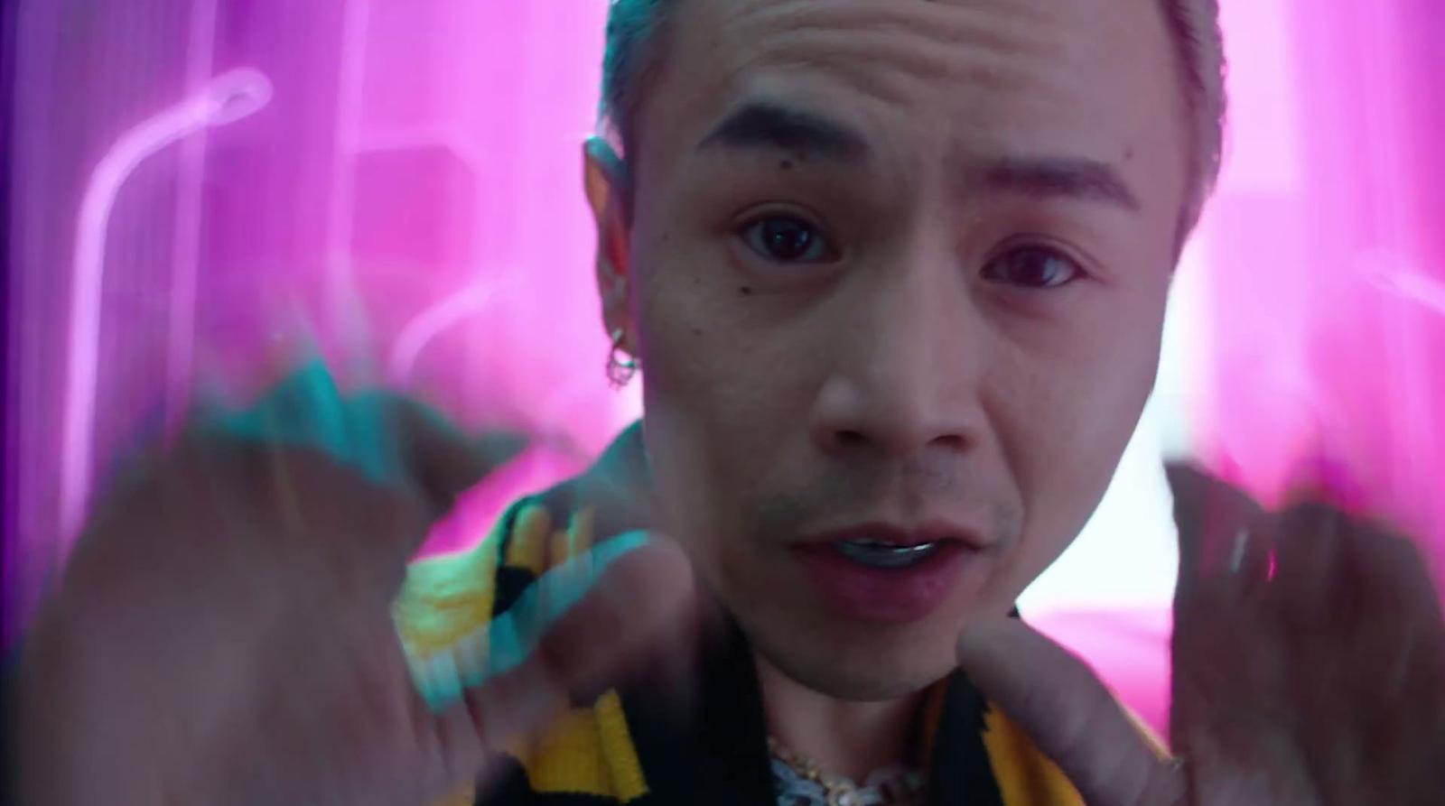 a man making a face with his hands
