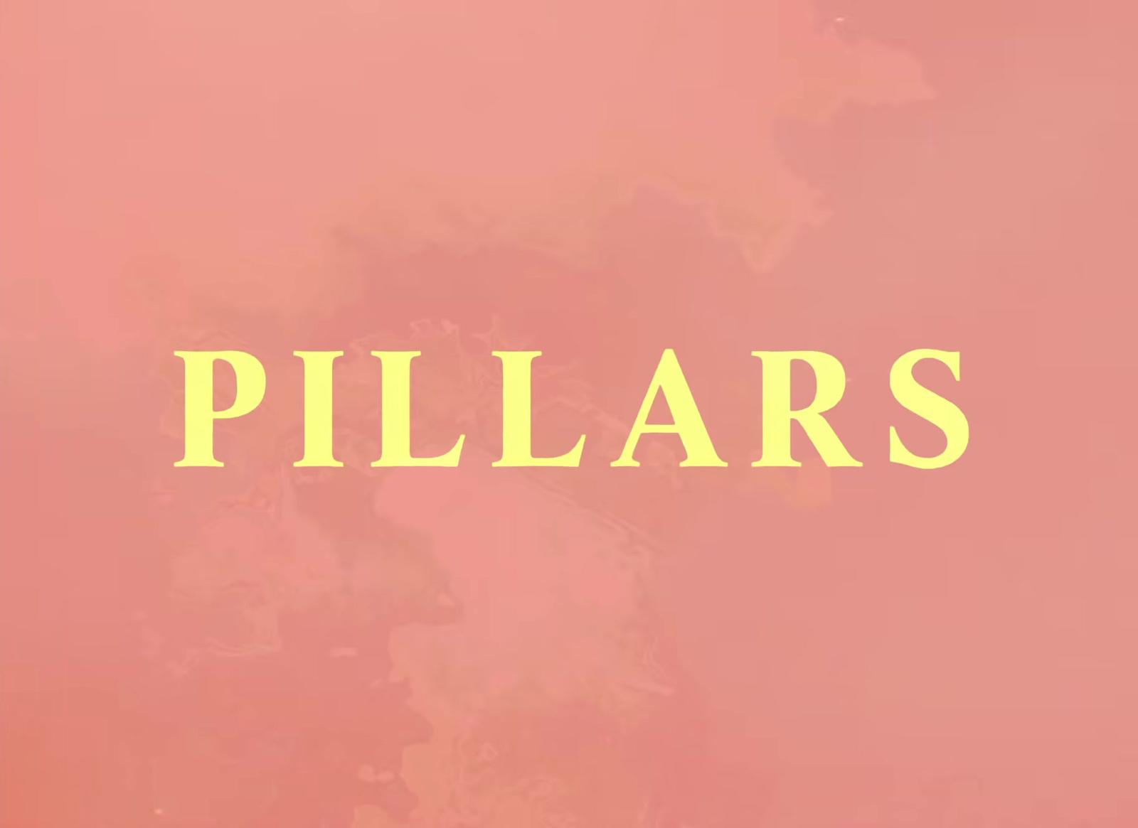 a pink background with the word pillars written in yellow