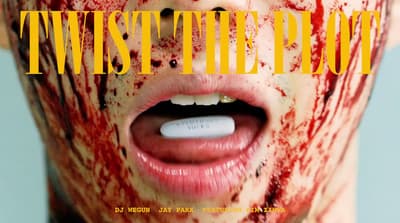 a man with blood all over his face and mouth