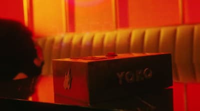 a box sitting on top of a table in a room