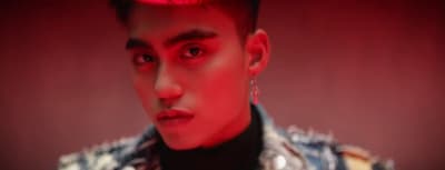 a man with a red light on his head