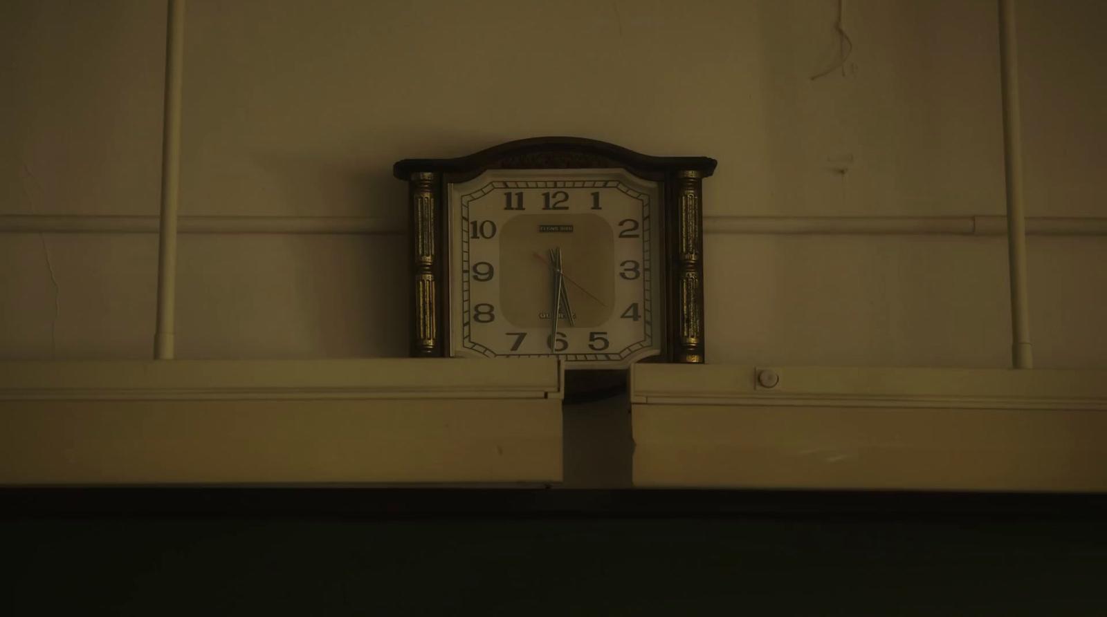 a clock on a wall in a room