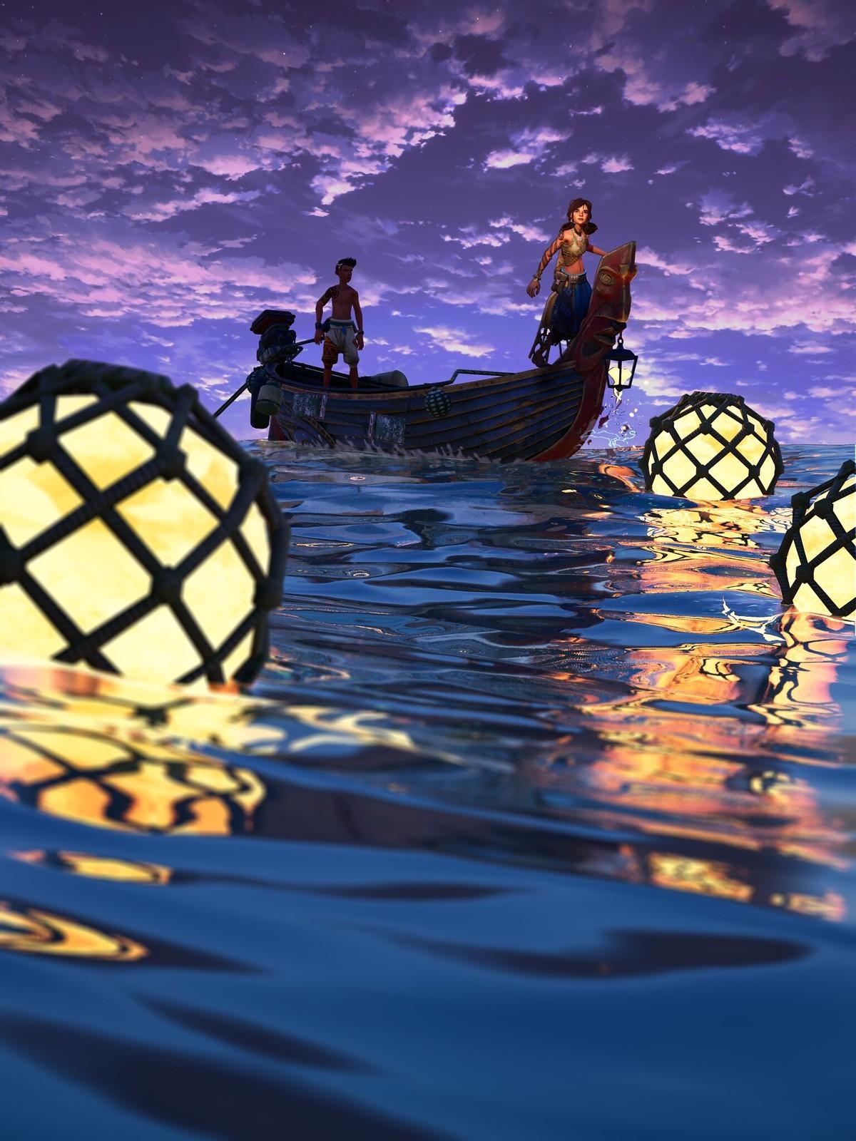 a group of people on a boat in the water