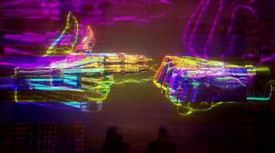 a colorful image of a car in motion