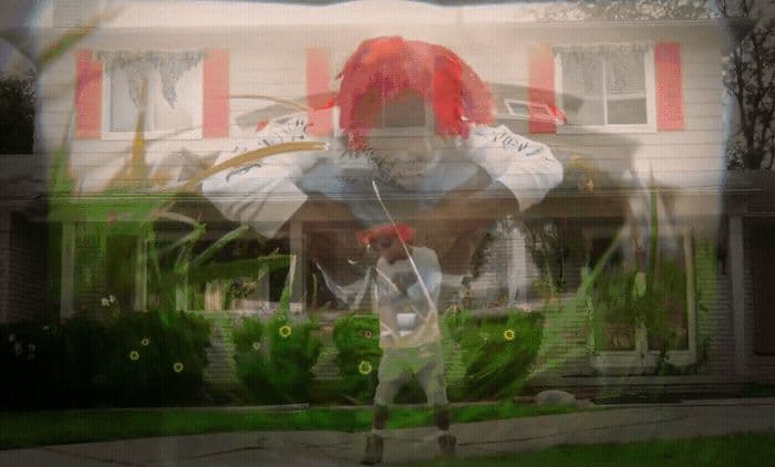 a reflection of a person in a window