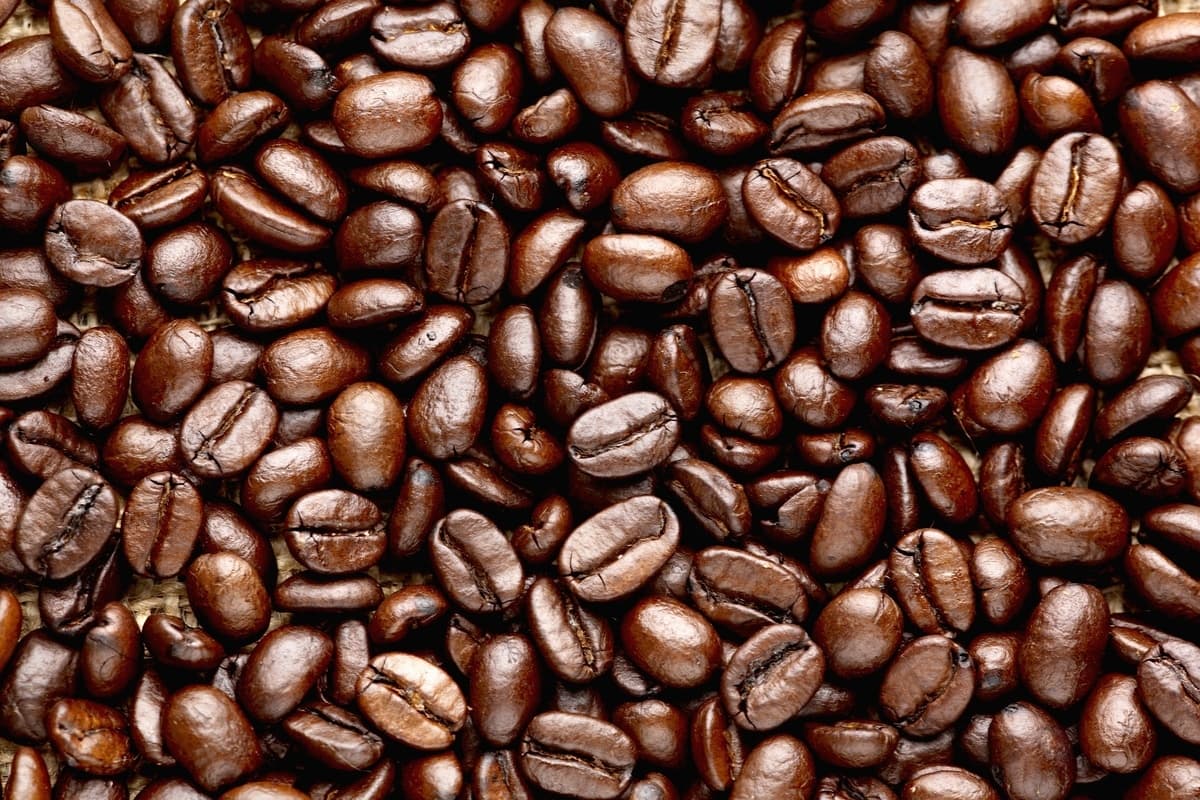 a pile of coffee beans sitting next to each other