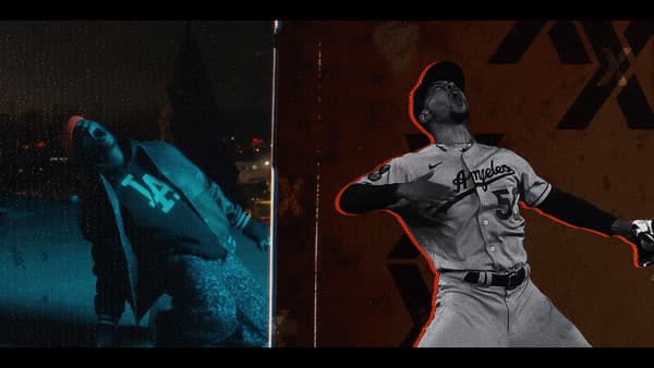 a collage of a baseball player holding a bat