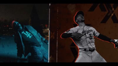 a collage of a baseball player holding a bat