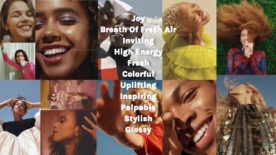 a collage of photos of women smiling and laughing
