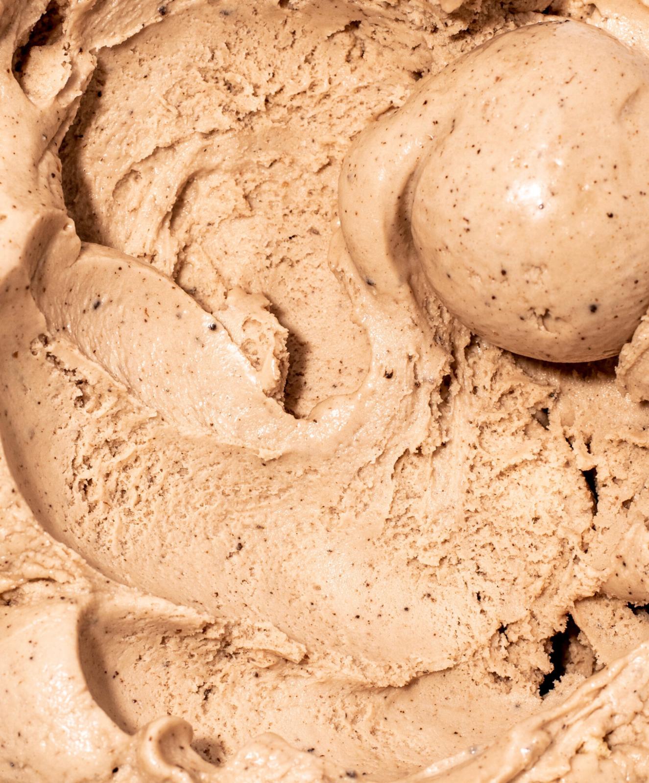 a scoop of ice cream in a bowl