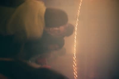 a blurry photo of a man and a woman