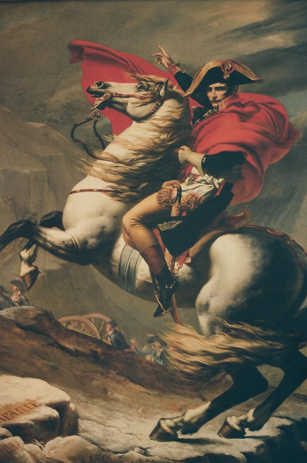 a painting of a man riding a horse