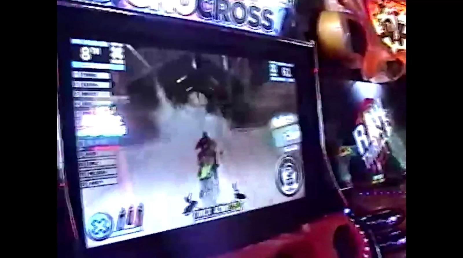 a person on a video game playing a video game