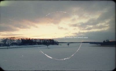 a circle drawn in the middle of a snow covered field