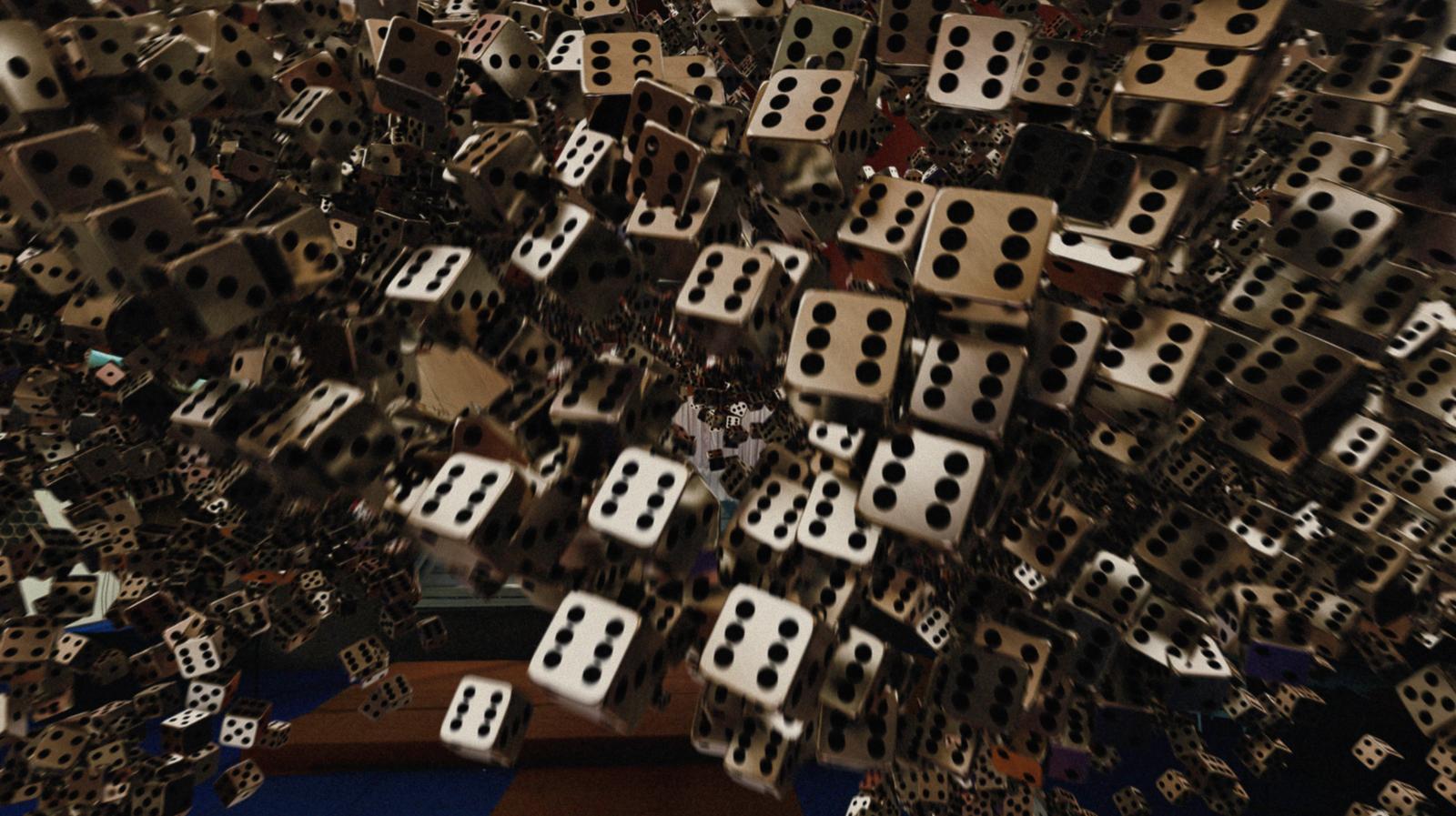 a bunch of dices that are laying on the ground