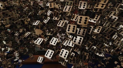 a bunch of dices that are laying on the ground