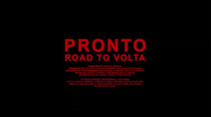 a black background with red text that reads pronto road to volta