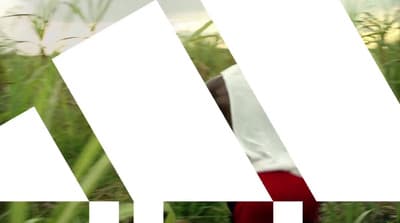 a blurry photo of a person walking through tall grass