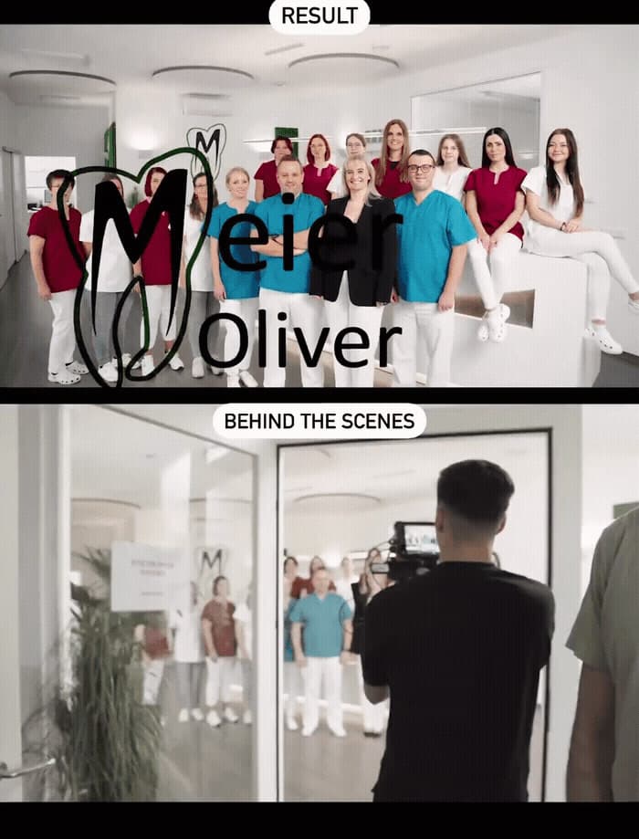 a group of people standing in front of a mirror