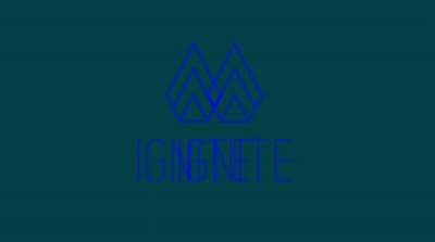 a blue logo with the word ignte on it