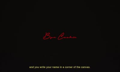 a black background with red writing on it