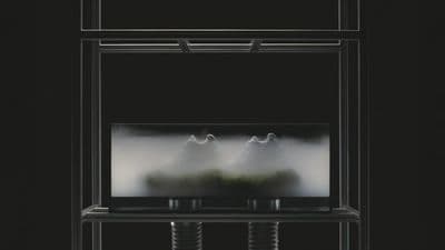 a black and white photo of a television screen