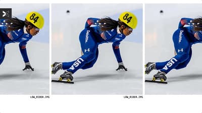 a person in a blue suit is skating