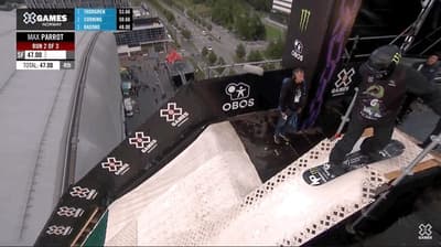 a man riding a skateboard down the side of a ramp