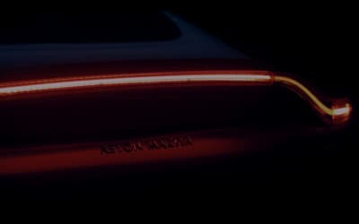 a close up of the tail light of a car