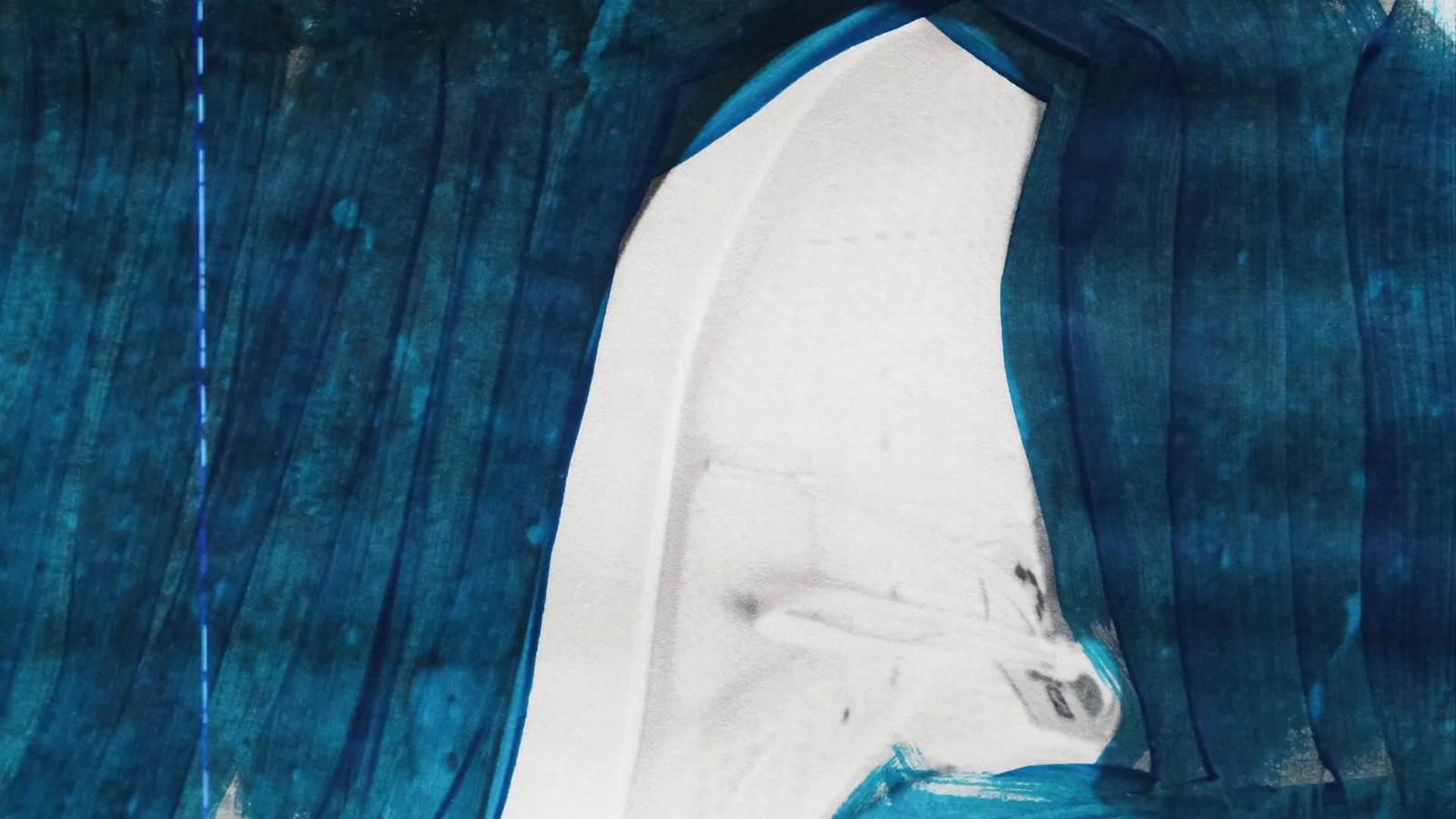 a pair of shoes with blue and white shoes on them