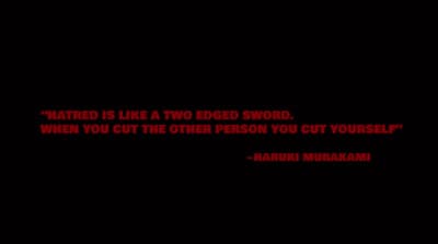 a black background with a red quote on it